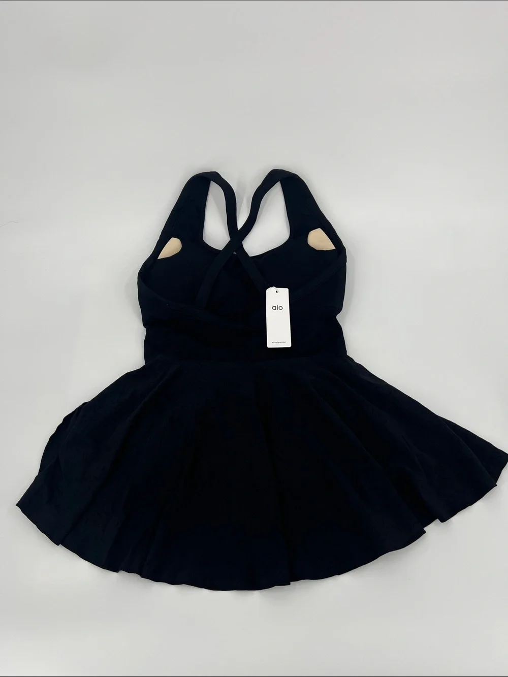 Alo Black Skater Dress with Scoop Neck
